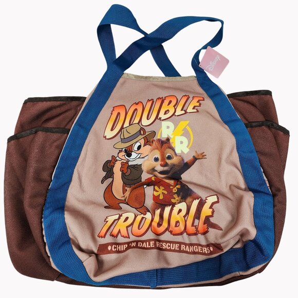 Disney Chip N Dale Rescue Rangers Double Trouble Large Tote Bag 17x14 - Picture 1 of 8